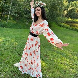 The Collection Reformation Poppy Silk Floral Print Maxi Summer Cambridge Dress